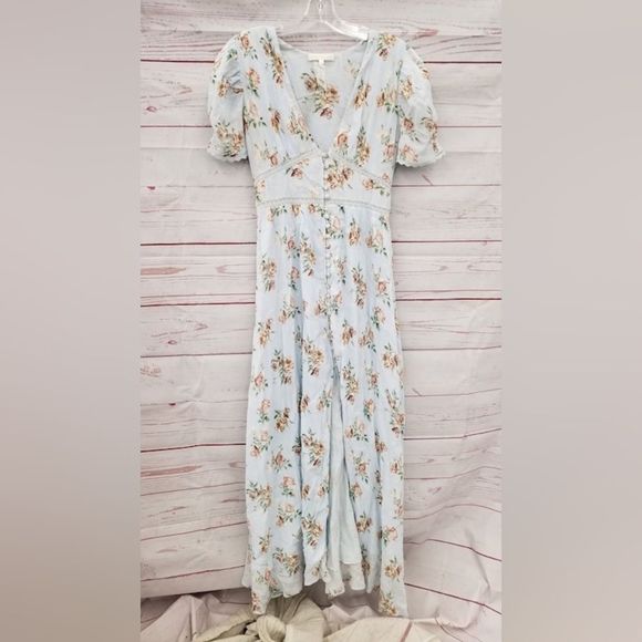 LOVESHACKFANCY Stacy Duster in Peri Floral Maxi Button Dress - Picture 6 of 13